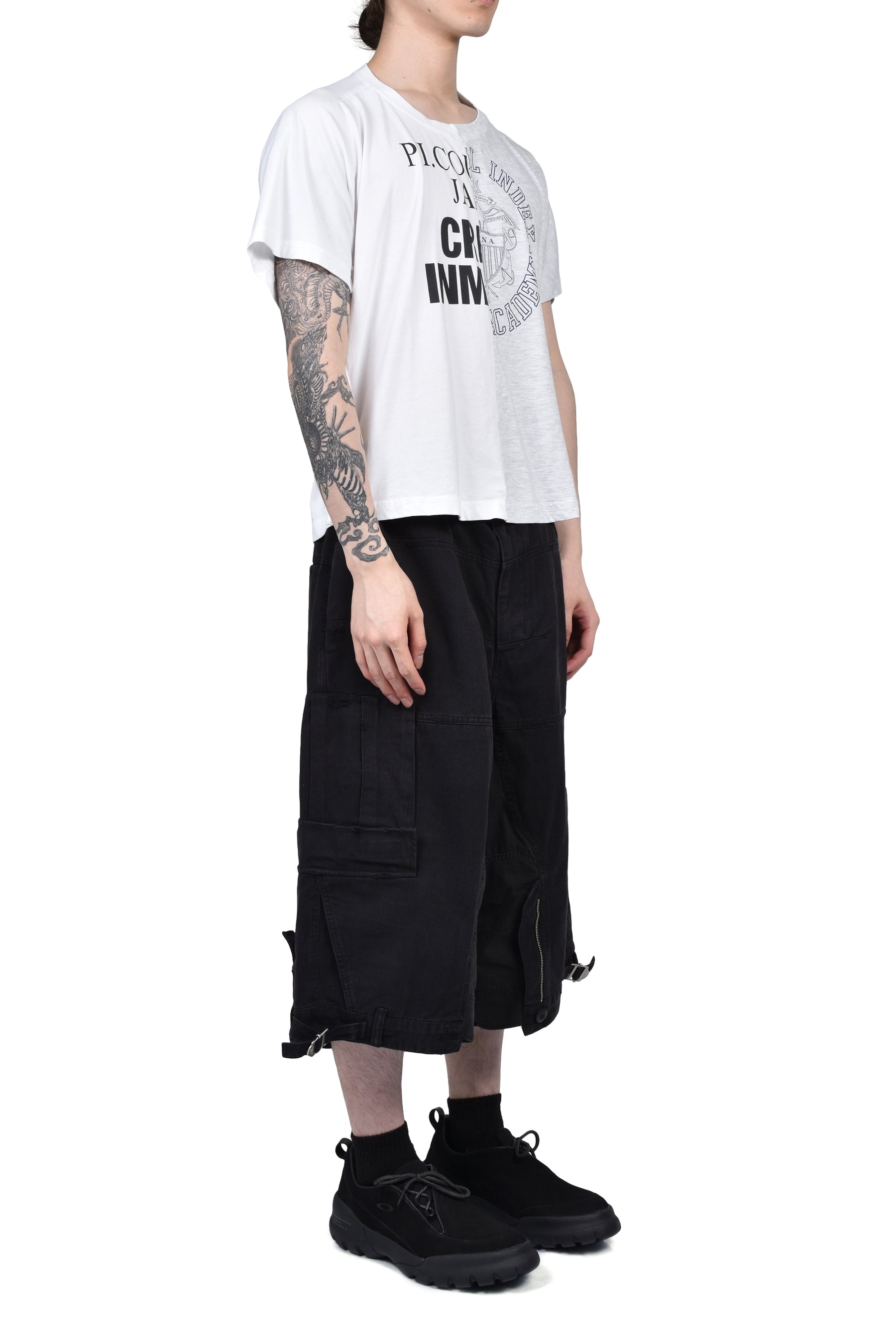FAKE SHOULDER SEAM T-SHIRTS / WHT