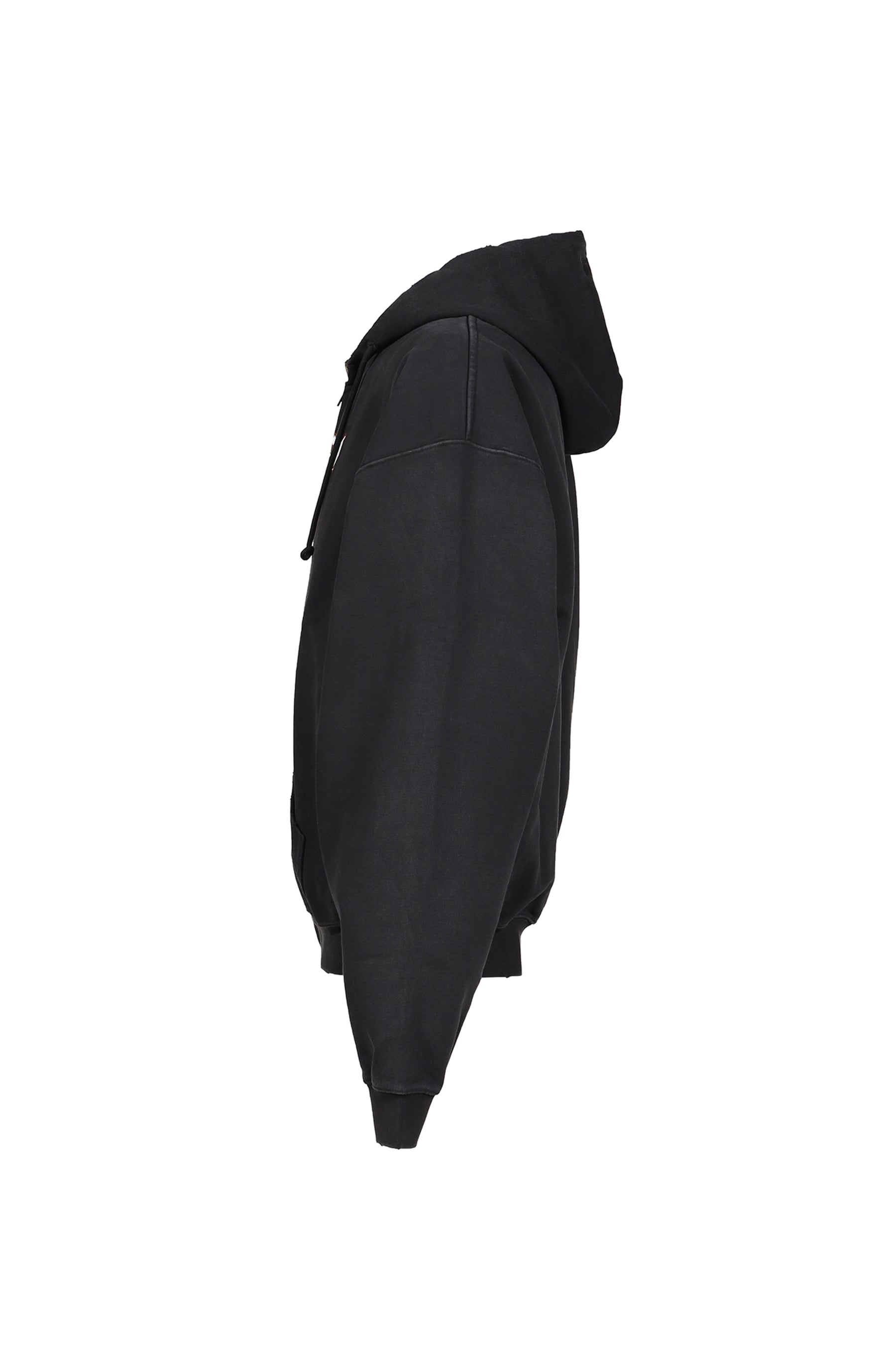 VETEMENTSXMOTORHEAD DOUBLE GRAPHIC ZIP-UP HOODIE / WASHED BLK