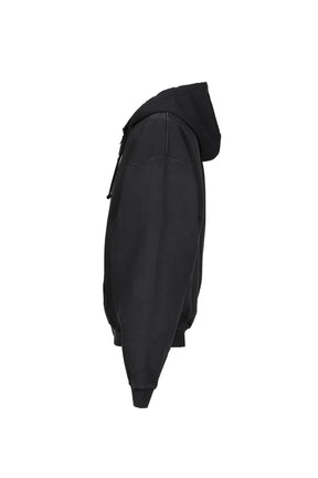 VETEMENTSXMOTORHEAD DOUBLE GRAPHIC ZIP-UP HOODIE / WASHED BLK