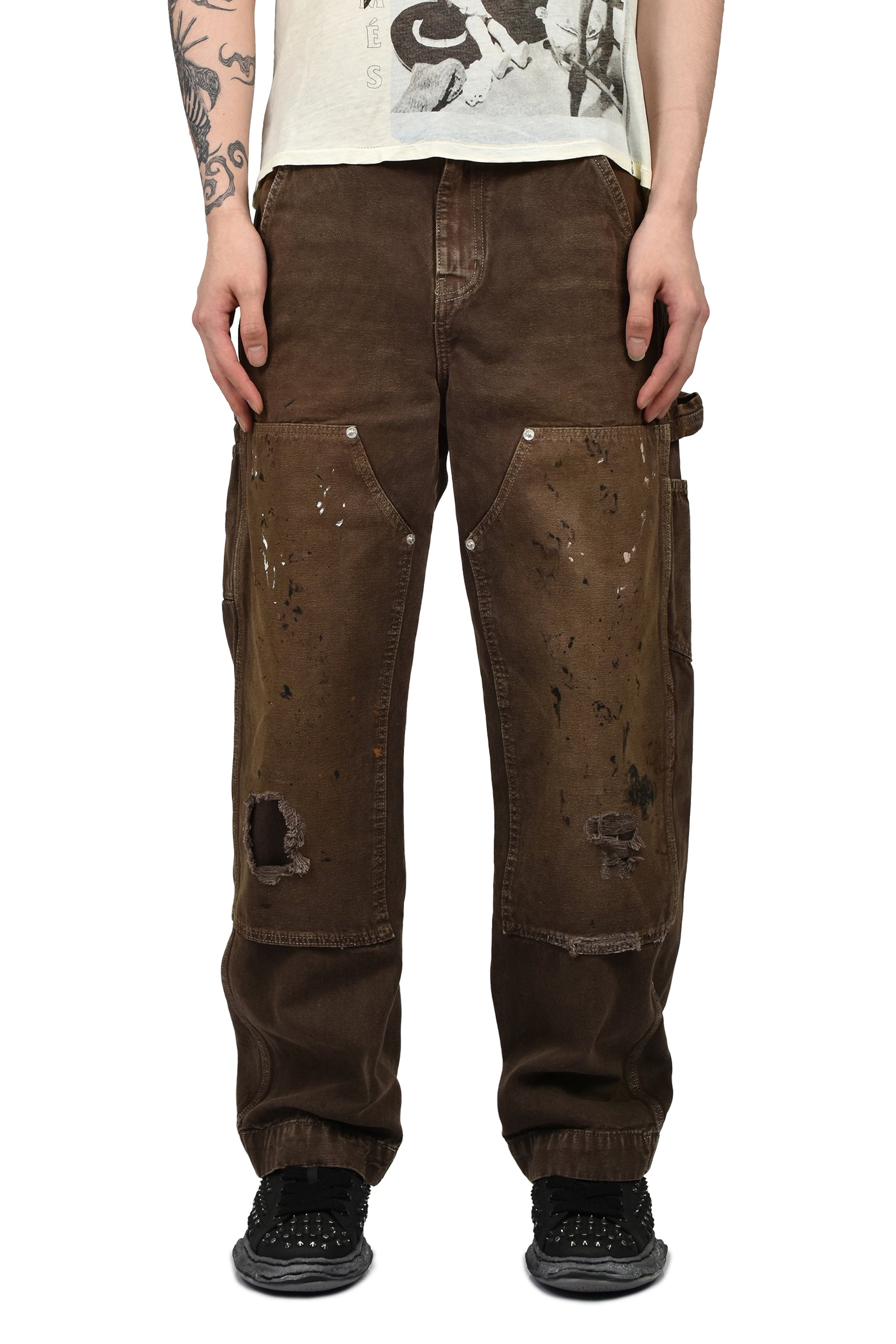 DOUBLE KNEE PAINT PANTS / BRW