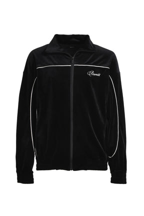 SCRIPT LOGO PIPING VELOUR JACKET / BLK