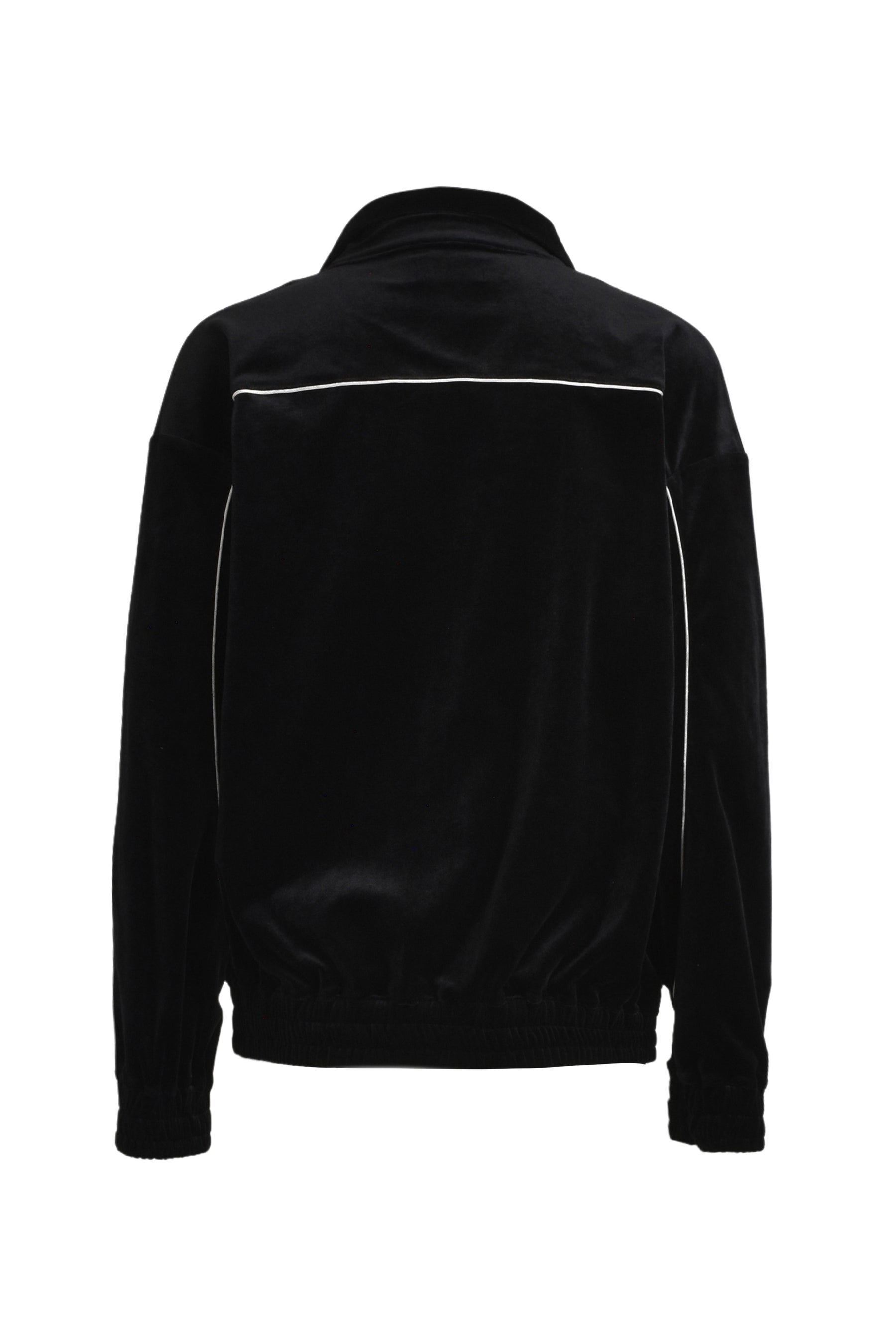 SCRIPT LOGO PIPING VELOUR JACKET / BLK