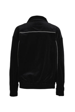 SCRIPT LOGO PIPING VELOUR JACKET / BLK