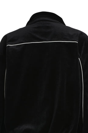 SCRIPT LOGO PIPING VELOUR JACKET / BLK