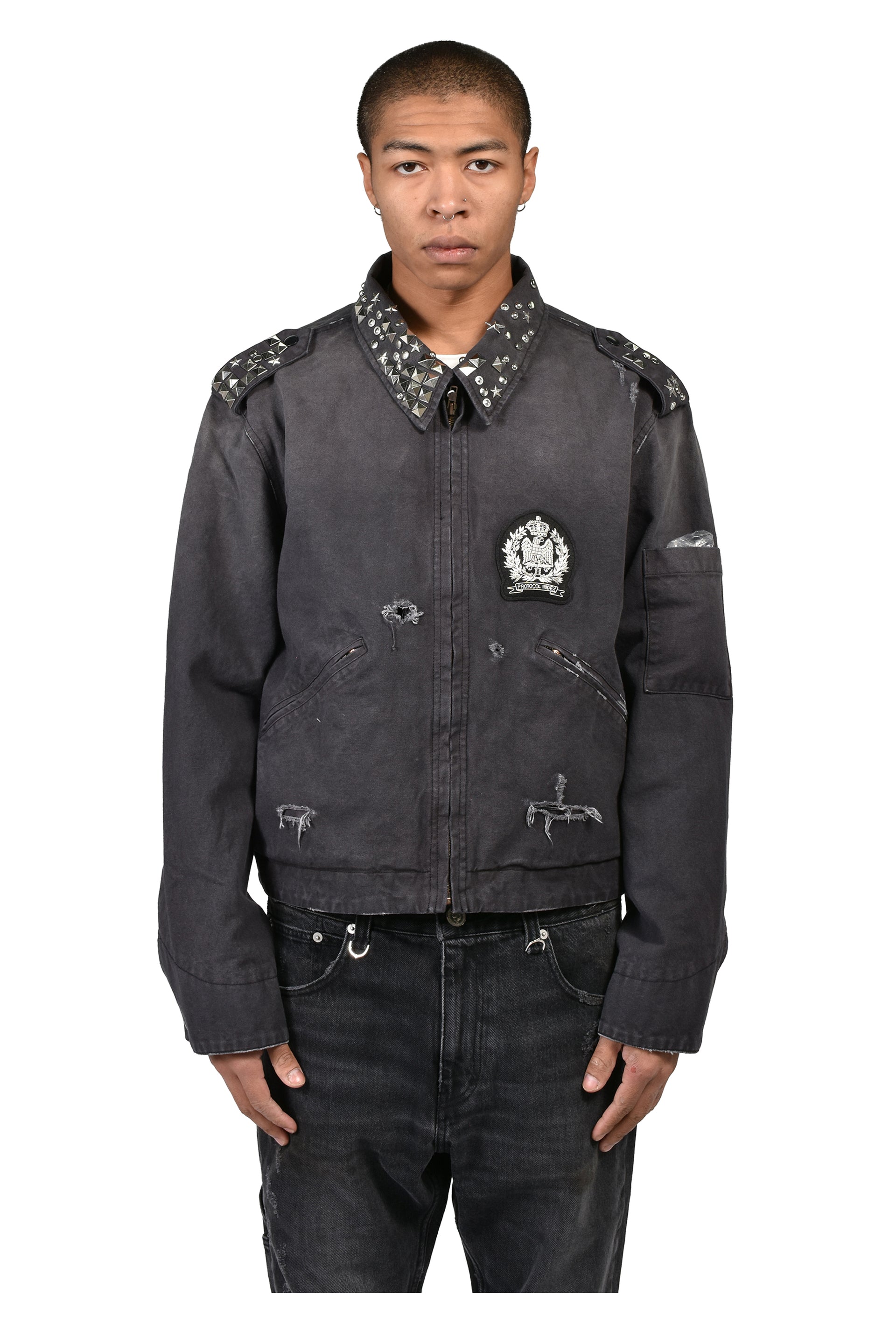 STUDDED WORK JACKET / BLK