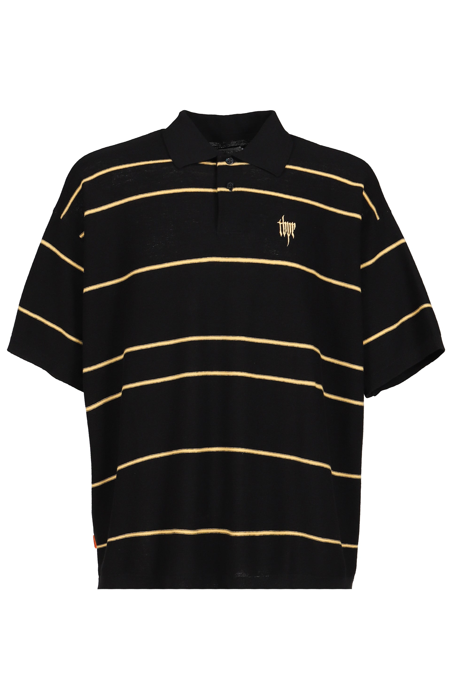 TBPR / BORDER KNIT POLO / BLK