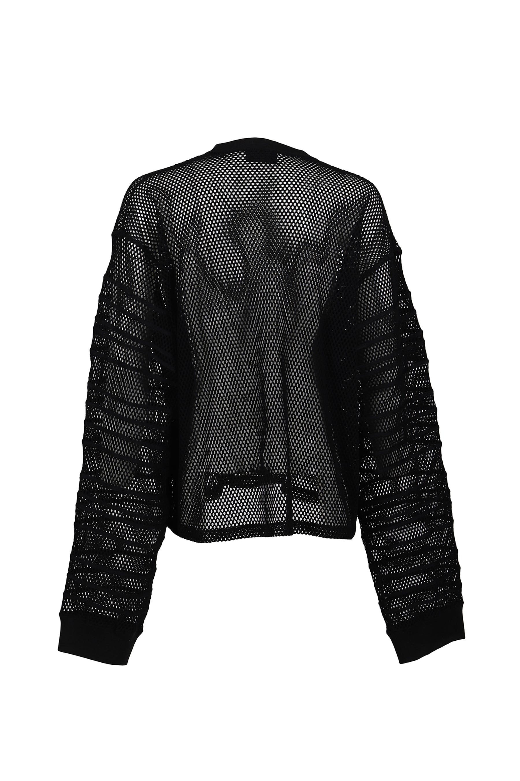 LOOSE SHADOW SLEEVE MESH PULLOVER / BLK 
