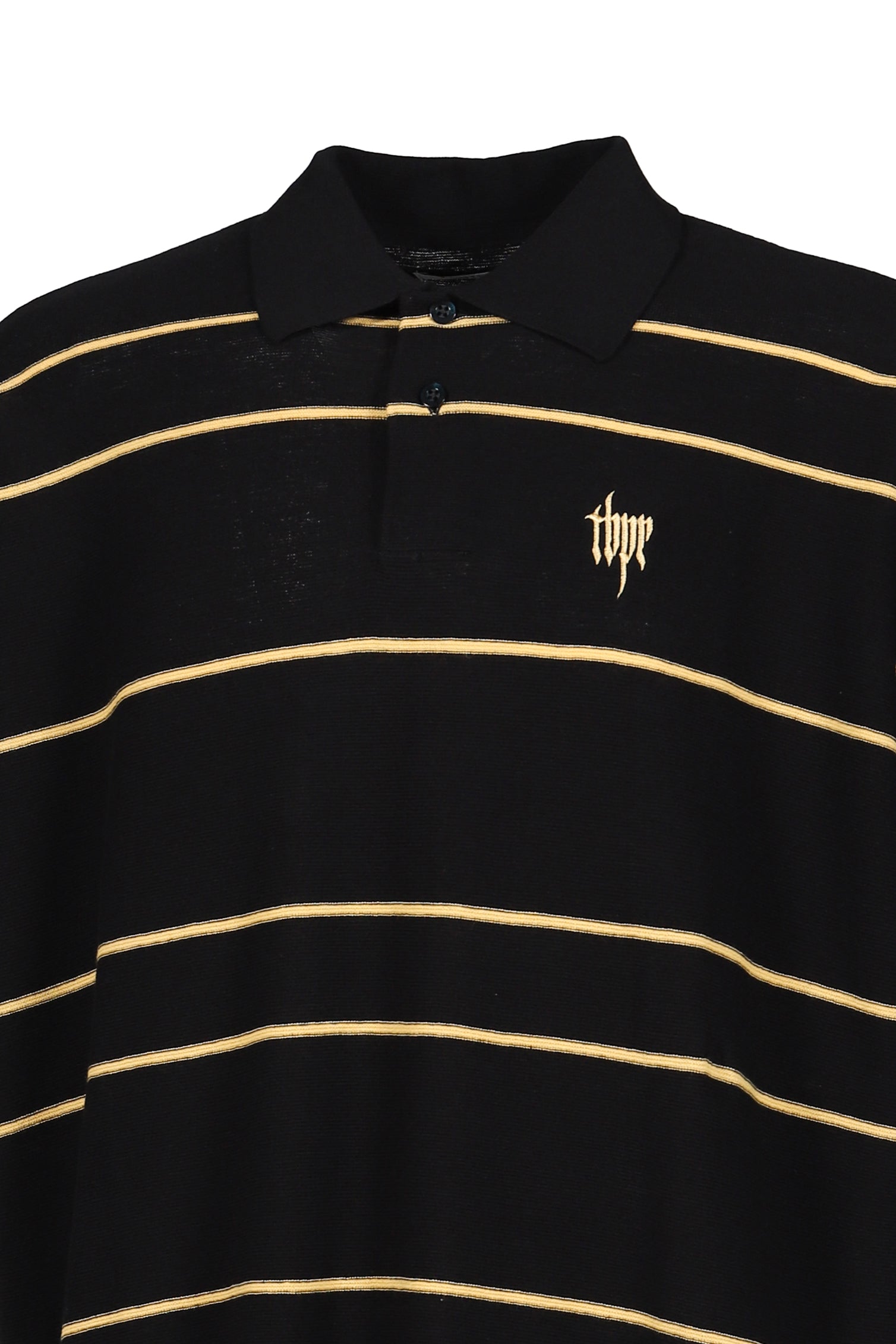 TBPR / BORDER KNIT POLO / BLK