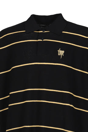 TBPR / BORDER KNIT POLO / BLK