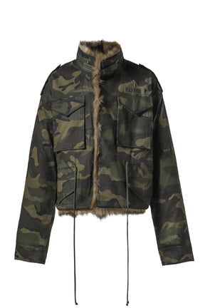 FUR MILITARY FIELD JACKET / CAMO