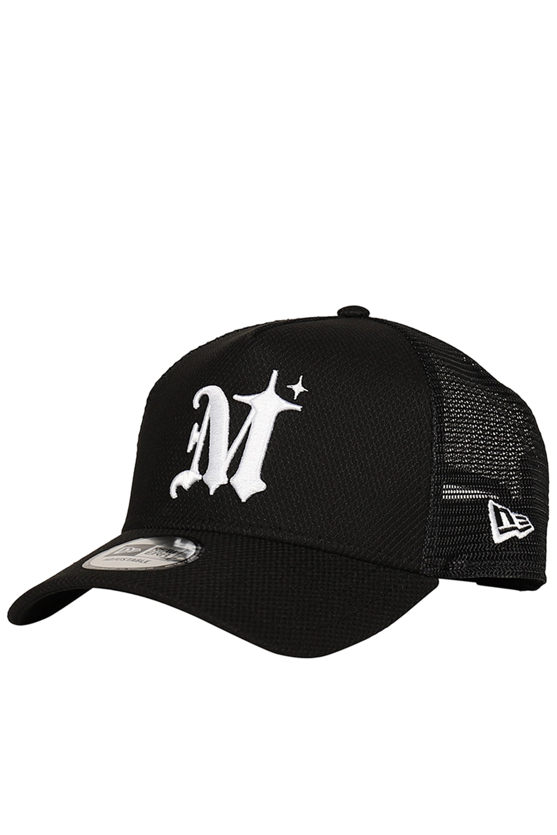 NEWERA 9FORTY AUTHENTIC LOGO TRUCKER CAP / BLK/WHT