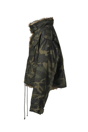 FUR MILITARY FIELD JACKET / CAMO