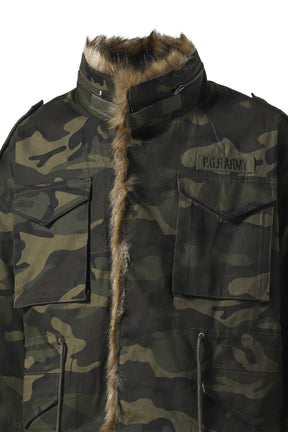 FUR MILITARY FIELD JACKET / CAMO