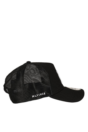 NEWERA 9FORTY AUTHENTIC LOGO TRUCKER CAP / BLK/WHT