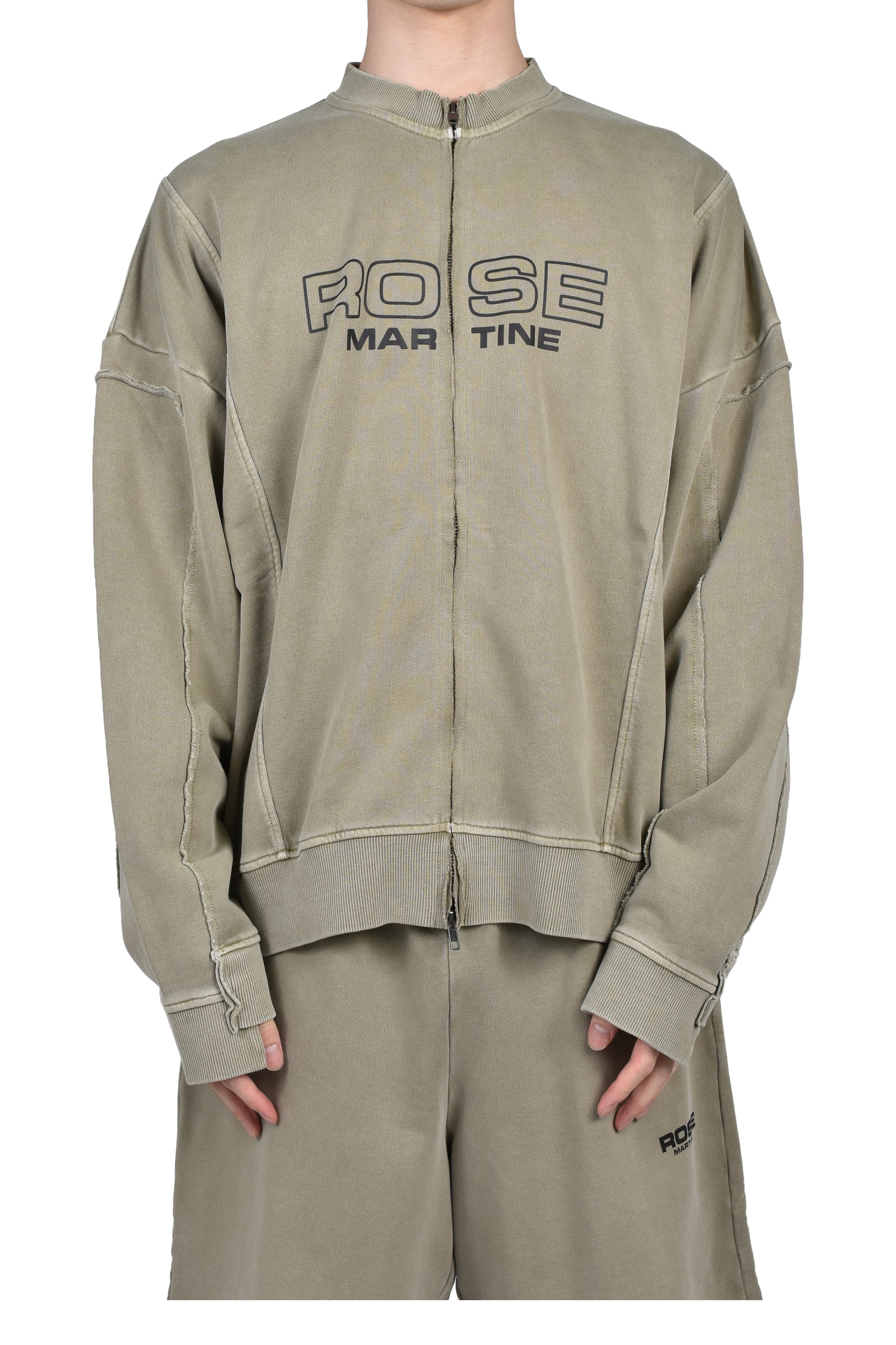 ZIP UP CREW / GRN SAGE WASHED GRN,SAGE WASHED GRY
