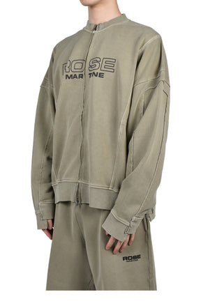 ZIP UP CREW / GRN SAGE WASHED GRN,SAGE WASHED GRY