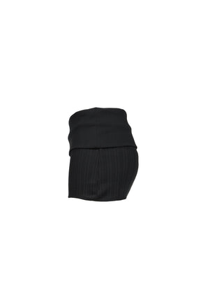 FOLDED MINI SKIRT / BLK