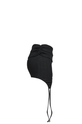 FOLDED MINI SKIRT / BLK