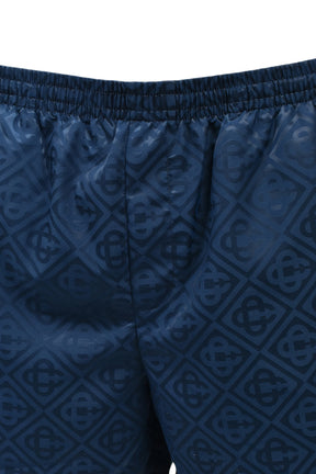 MONOGRAM JACQUARD SWIM SHORTS / NVY