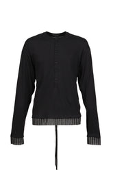 LAS RELAX FIT BOXY SERAFINO W/ CONTRAST EDGE MONOGRAM EMBROIDERY / BLK