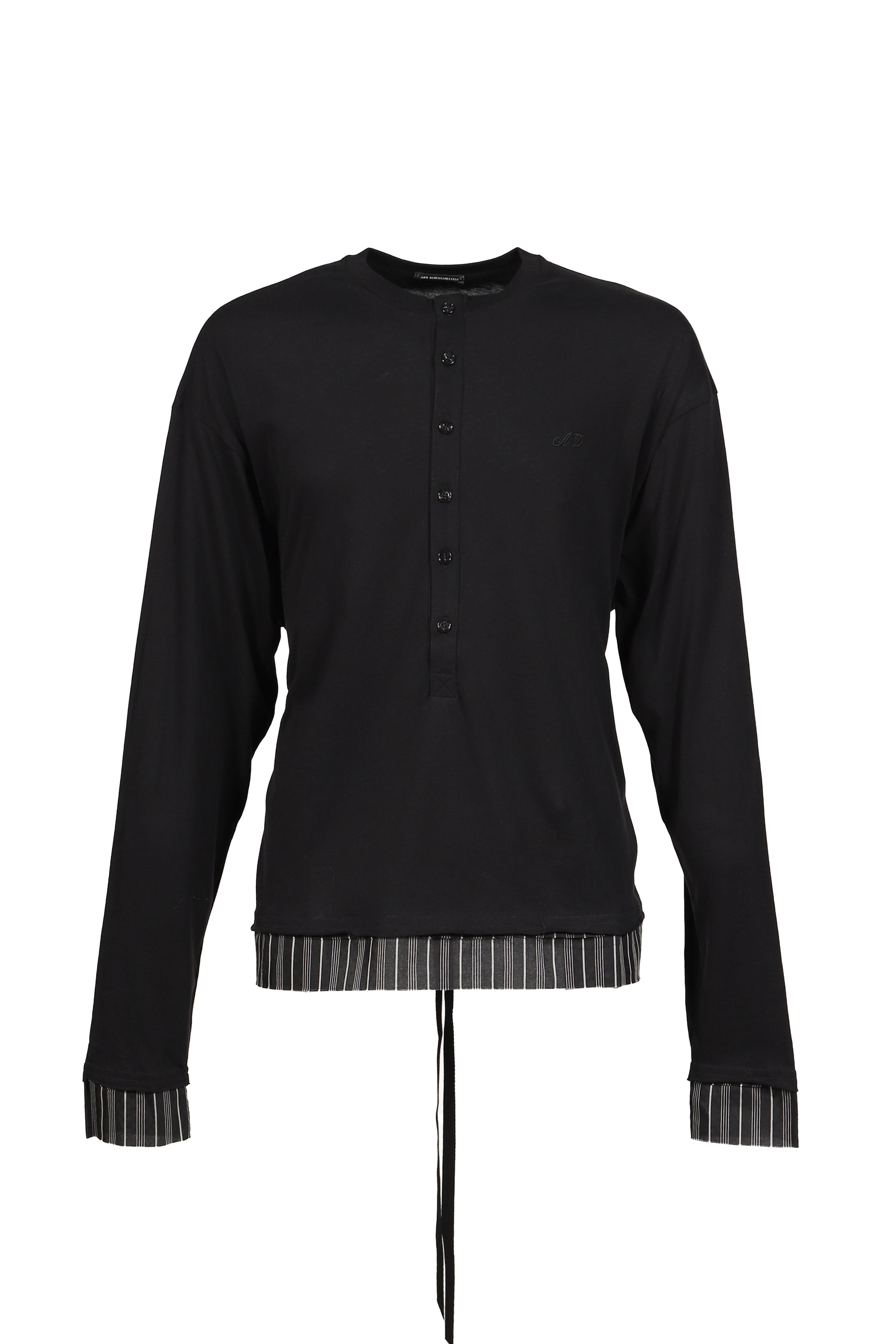 LAS RELAX FIT BOXY SERAFINO W/ CONTRAST EDGE MONOGRAM EMBROIDERY / BLK