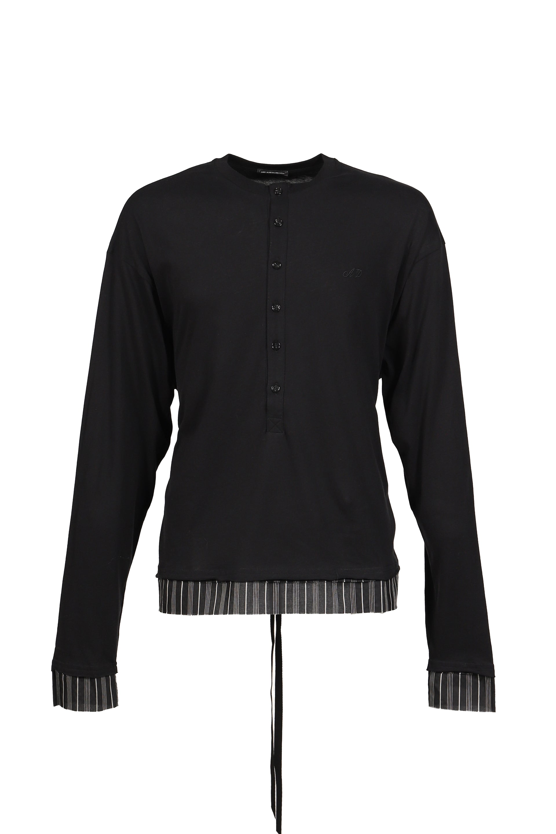 LAS RELAX FIT BOXY SERAFINO W/ CONTRAST EDGE MONOGRAM EMBROIDERY / BLK