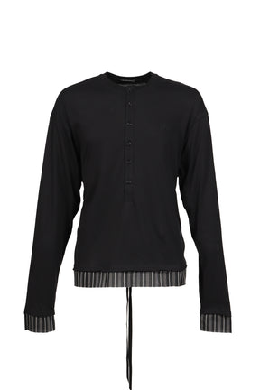 LAS RELAX FIT BOXY SERAFINO W/ CONTRAST EDGE MONOGRAM EMBROIDERY / BLK
