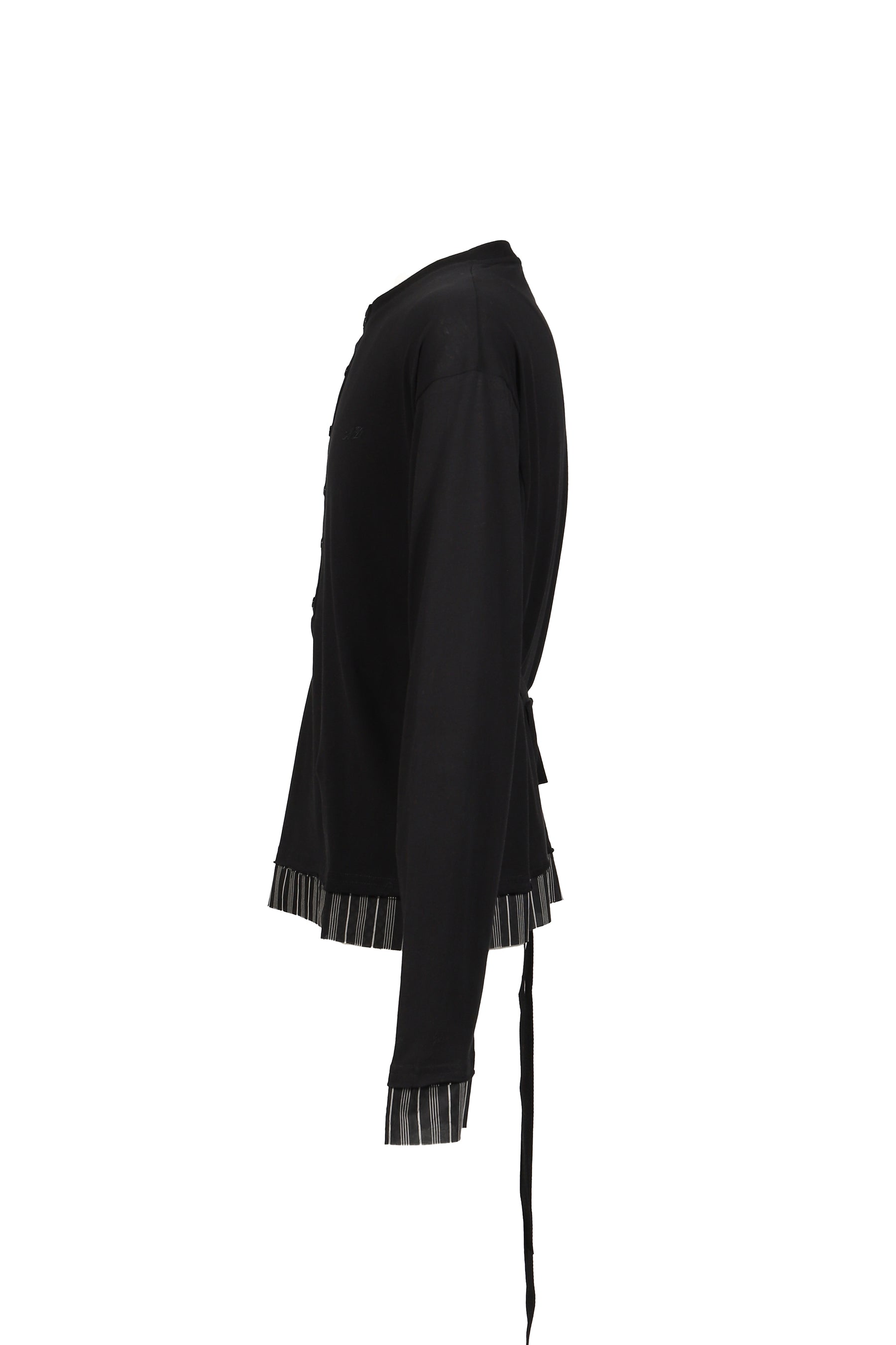 LAS RELAX FIT BOXY SERAFINO W/ CONTRAST EDGE MONOGRAM EMBROIDERY / BLK