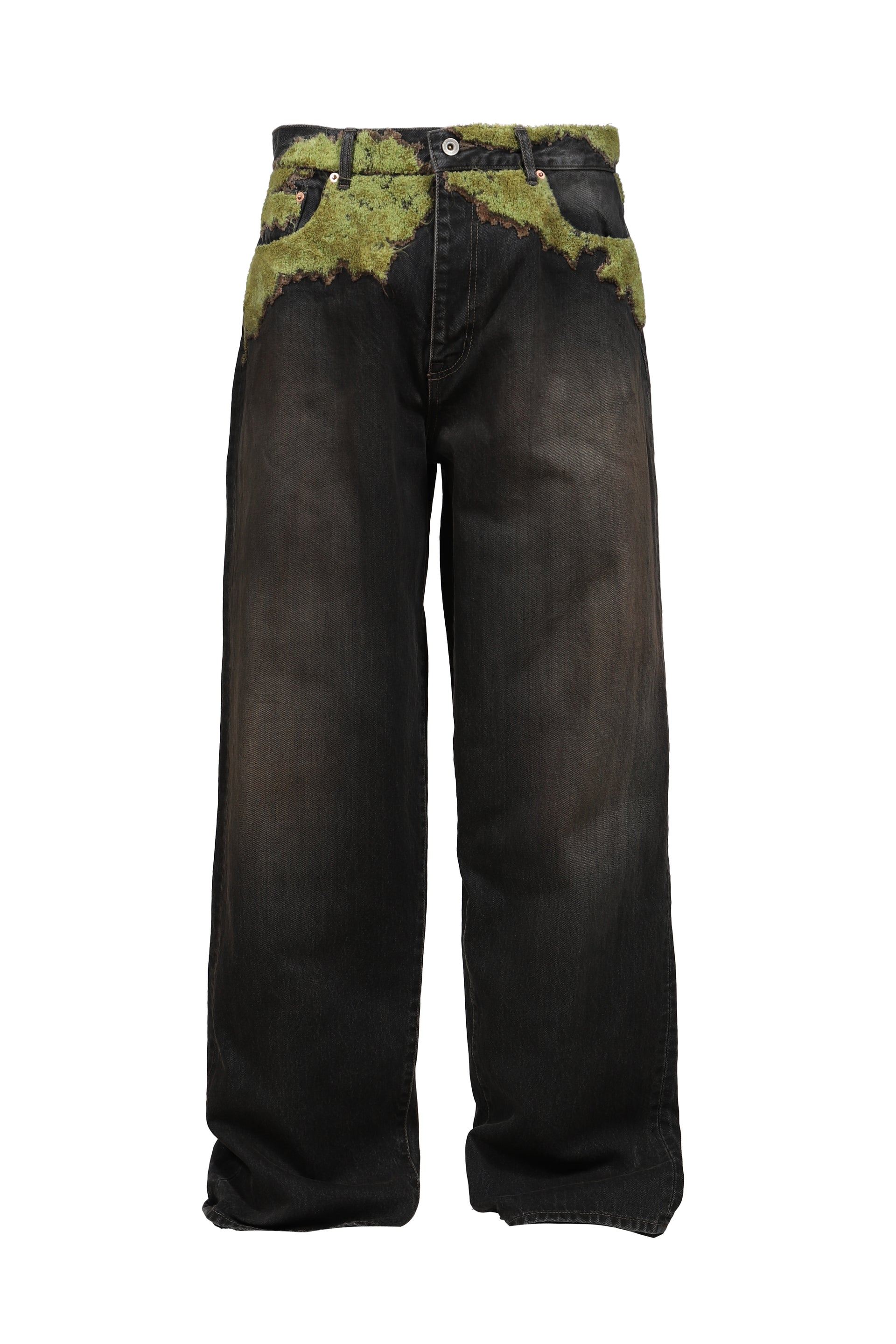 MOSS-GROWN WOOD DENIM PANTS / BLK
