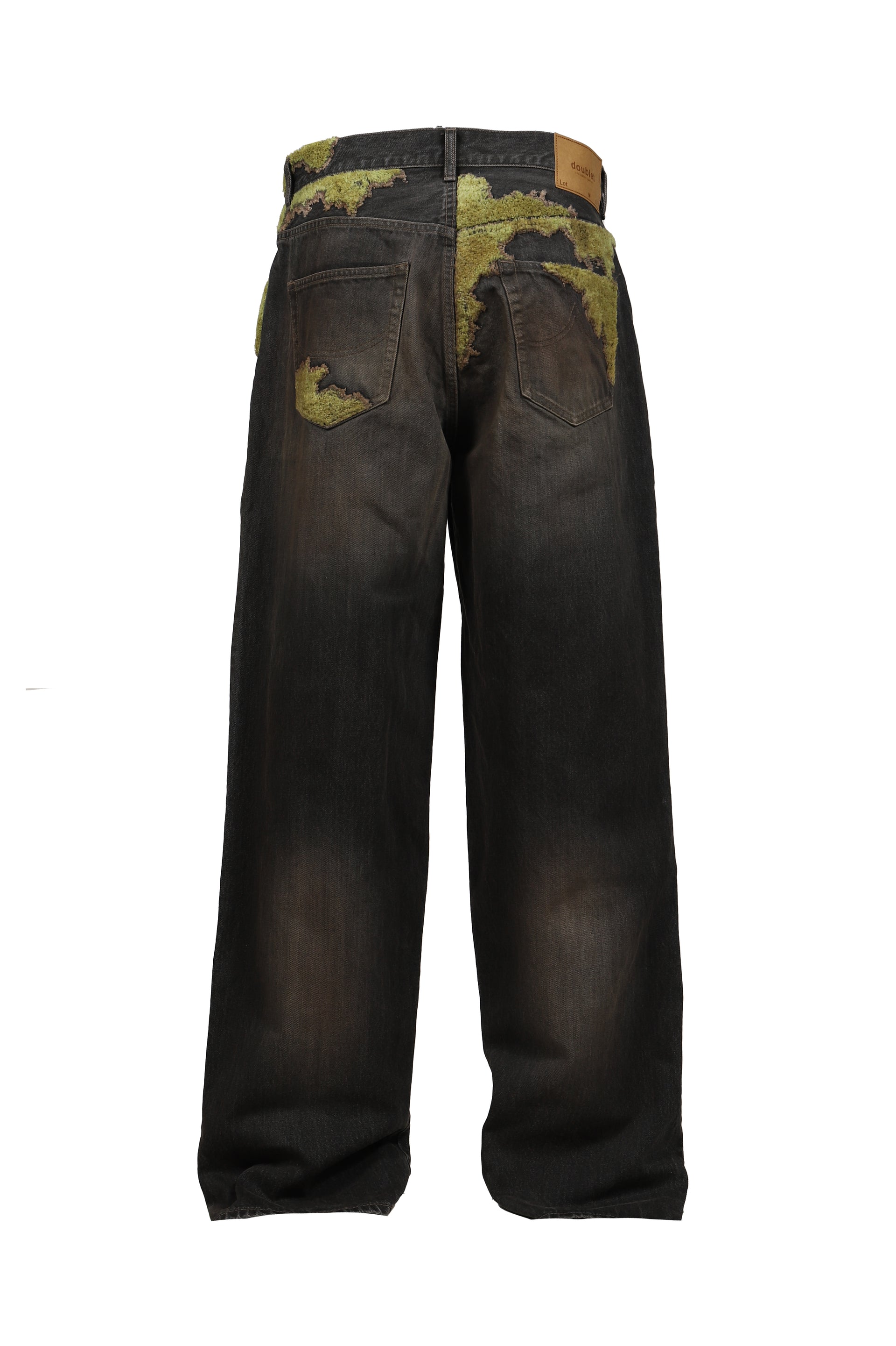 MOSS-GROWN WOOD DENIM PANTS / BLK