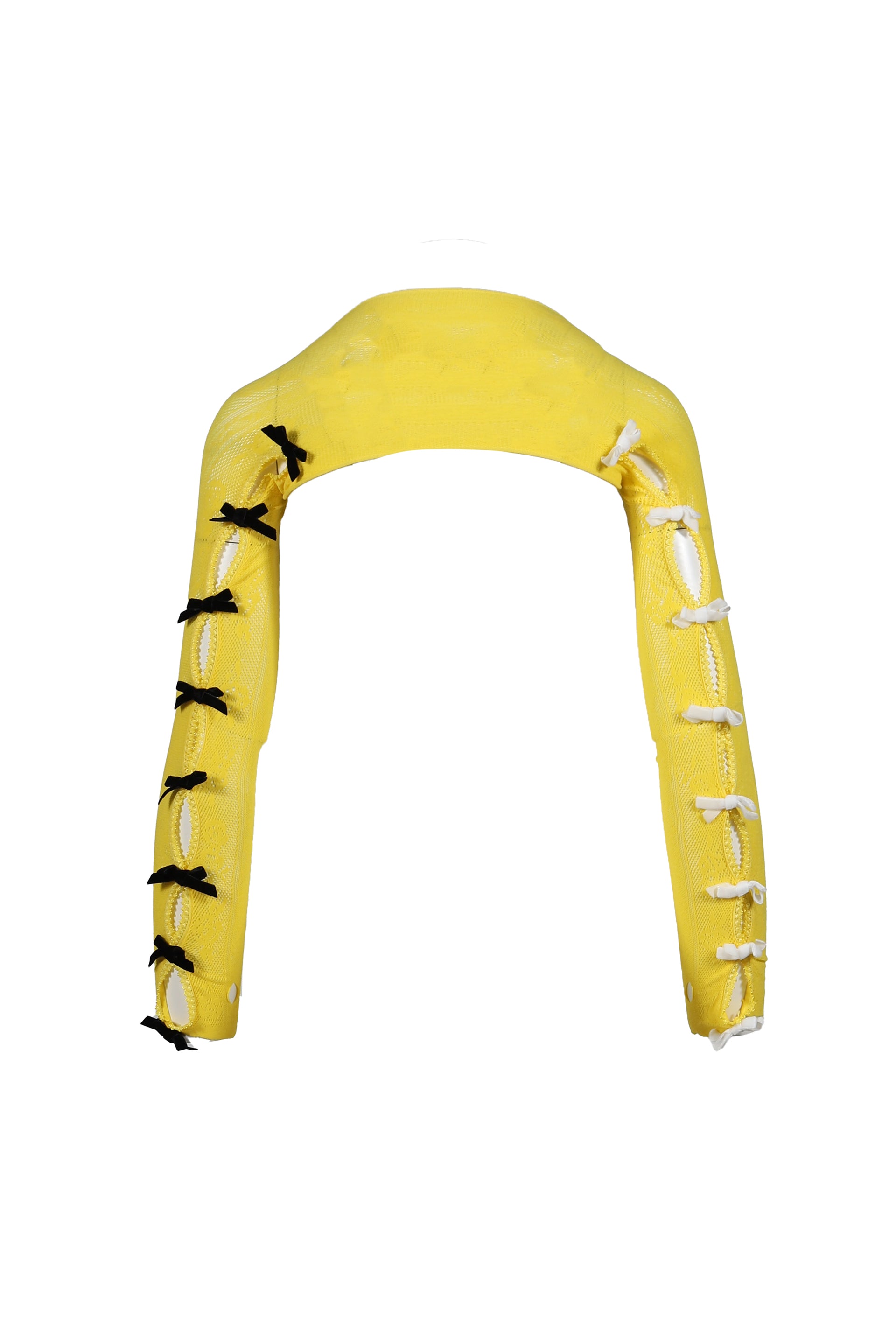 NODRESS BLACK/WHITE VELVETS BOW YELLOW LACE OVERSLEEVES / YEL BLK