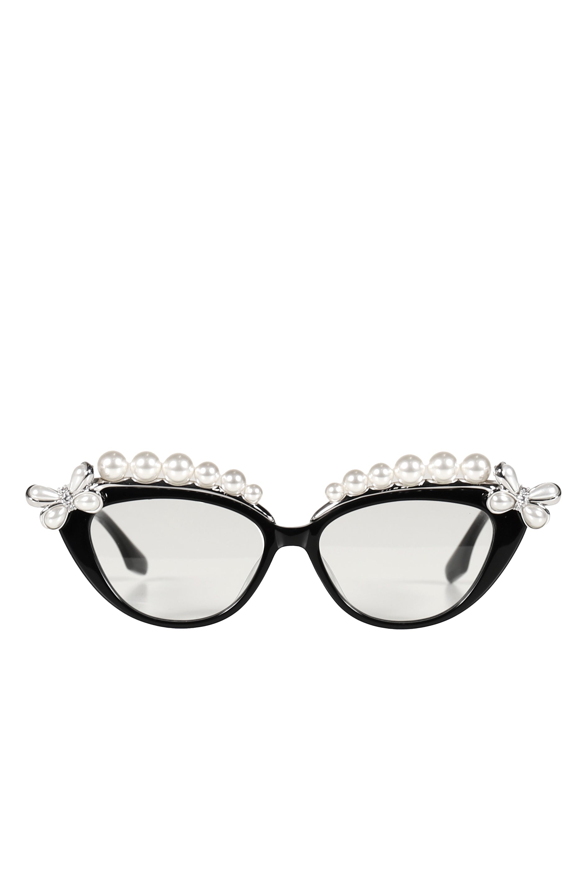 PEARL FLOWER GLASSES / BLACK