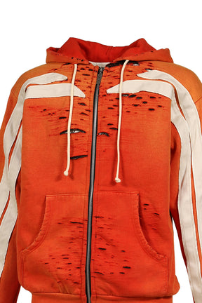 APOCRYPHA PIOUS ZIP HOODIE / ORANGE