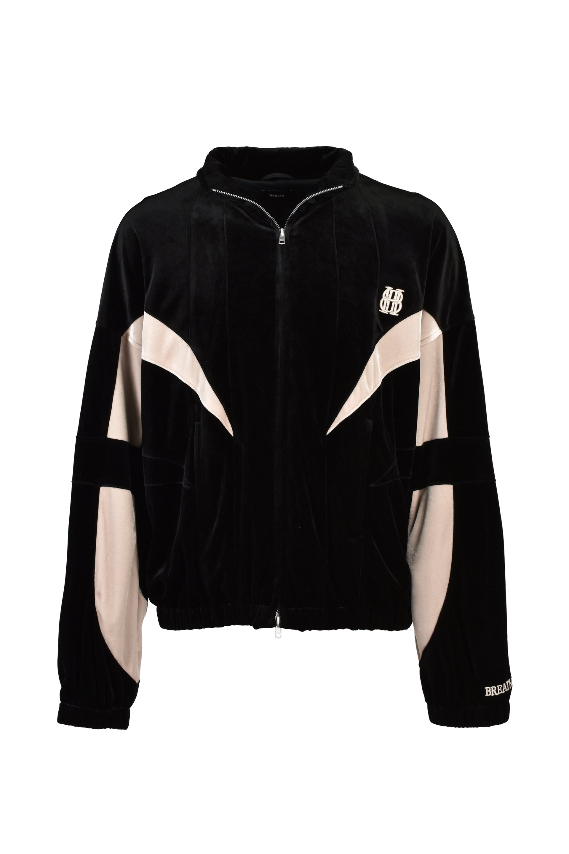 VELOUR WARM UP JACKET / BLK