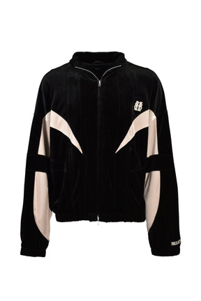 VELOUR WARM UP JACKET / BLK