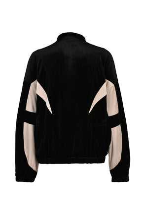 VELOUR WARM UP JACKET / BLK