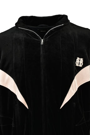 VELOUR WARM UP JACKET / BLK