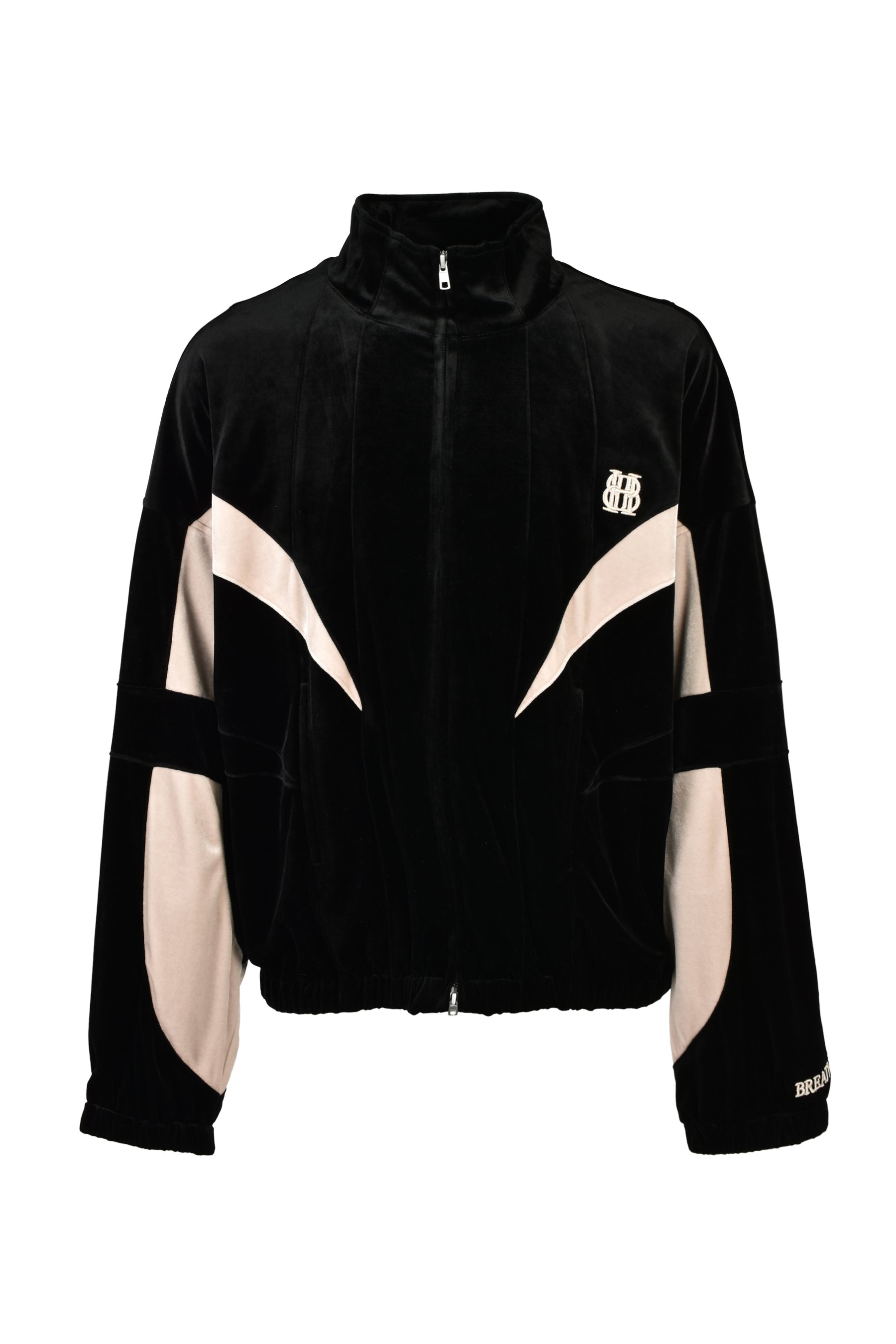 VELOUR WARM UP JACKET / BLK