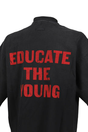 RELAXED "EDUCATE" TEE / BLK