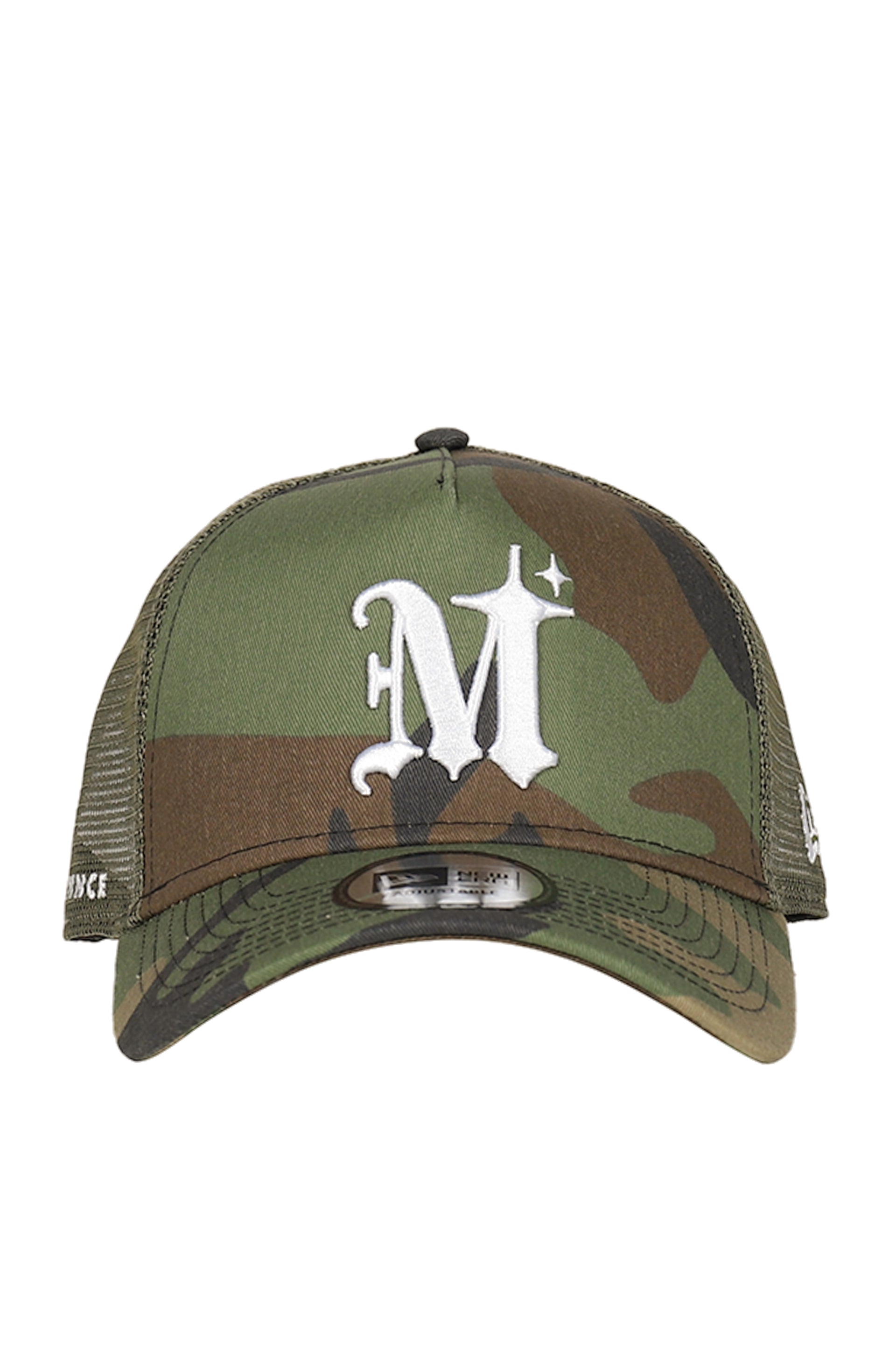 NEWERA 9FORTY AUTHENTIC LOGO TRUCKER CAP / CAMO/WHT