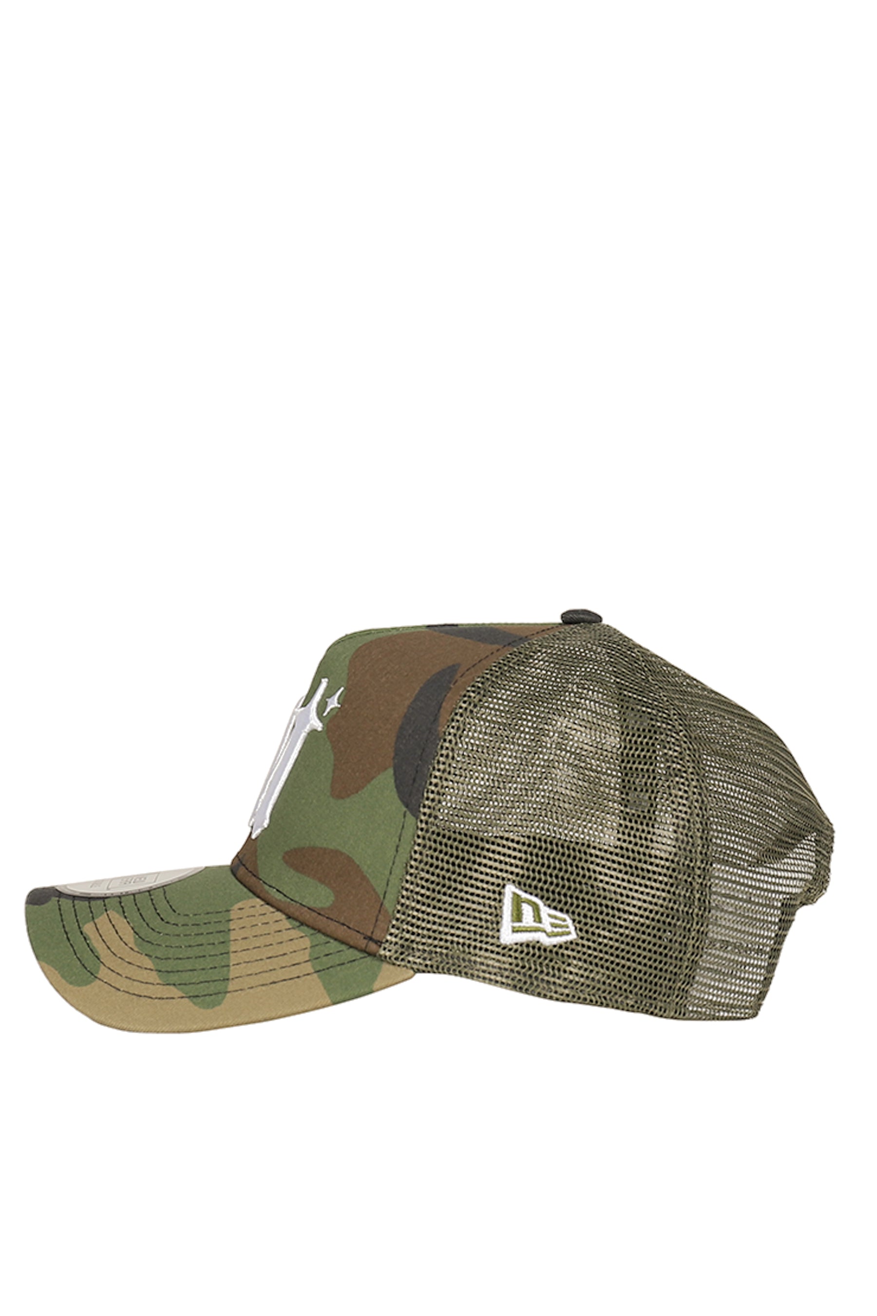 NEWERA 9FORTY AUTHENTIC LOGO TRUCKER CAP / CAMO/WHT