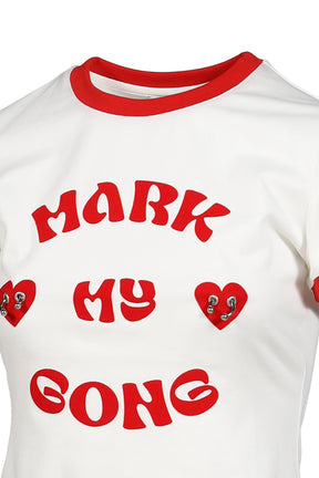 MARK MY GONG PRINTED T-SHIRT / WHT