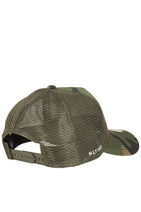 NEWERA 9FORTY AUTHENTIC LOGO TRUCKER CAP / CAMO/WHT