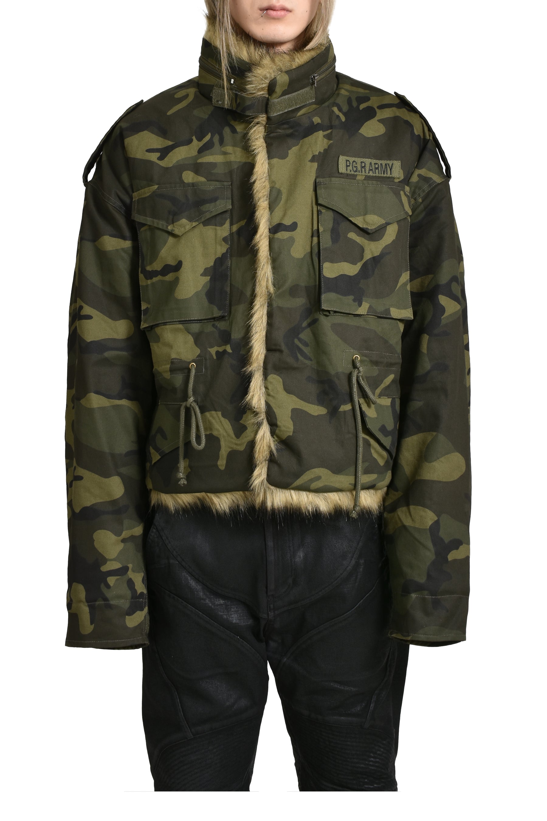 FUR MILITARY FIELD JACKET / CAMO