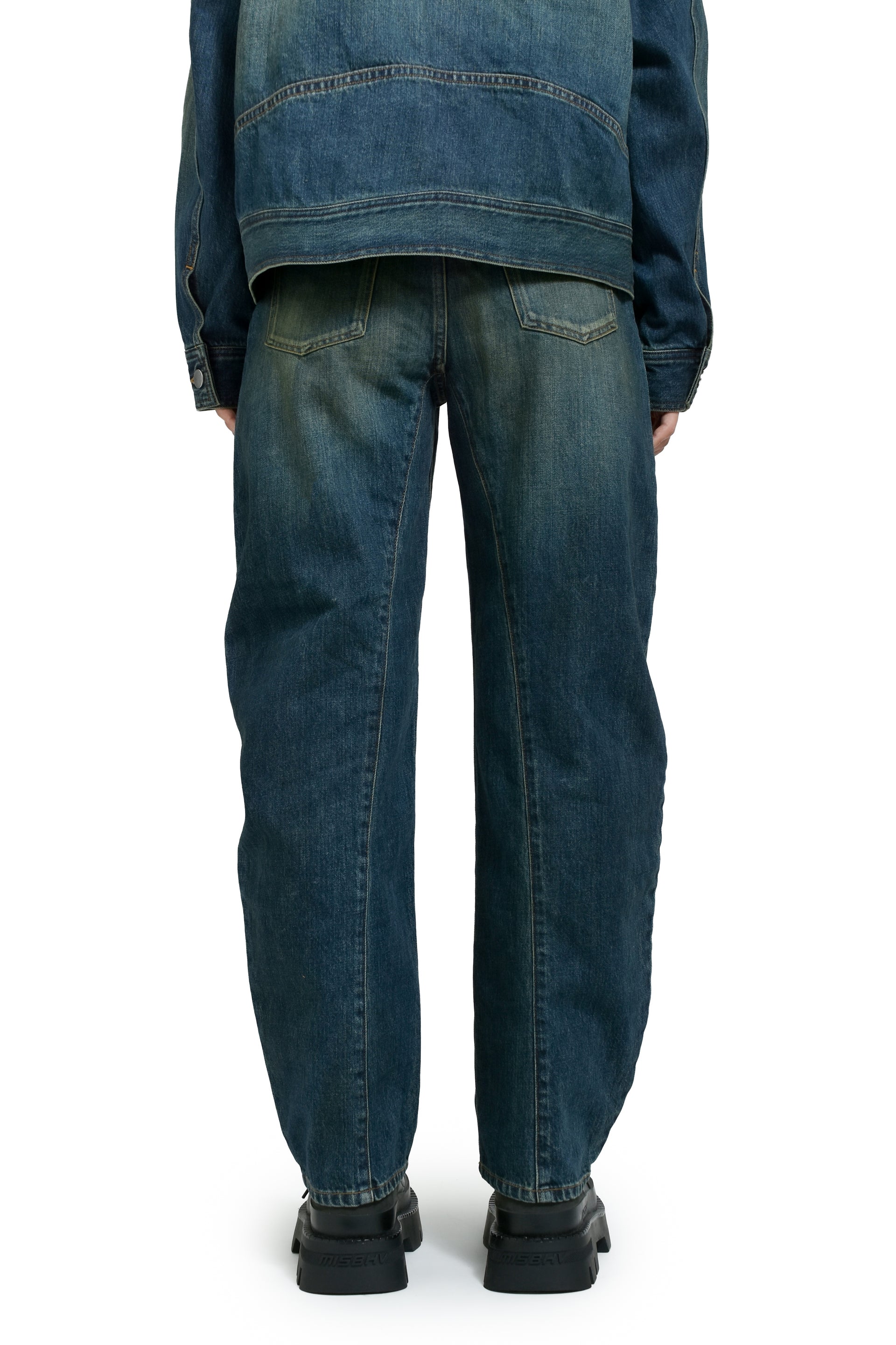 CURVED DENIM PANTS / BLU