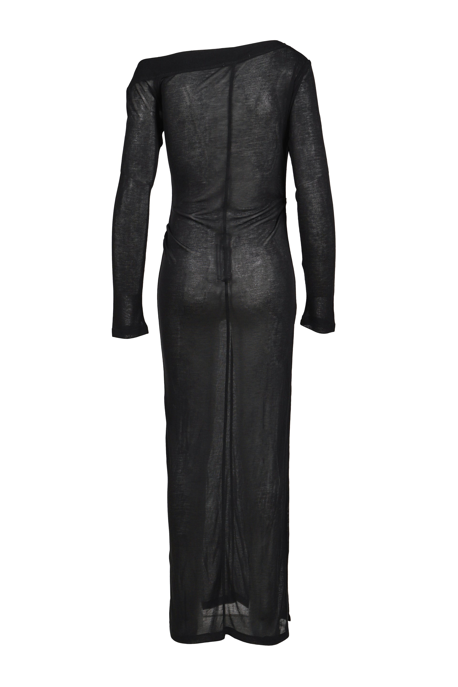 SLICK OFF SHOULDER DRESS / BLK