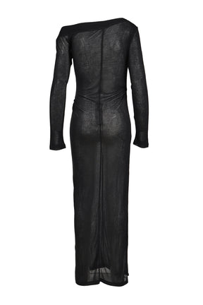 SLICK OFF SHOULDER DRESS / BLK