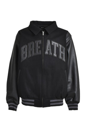 ARCH LOGO VERSITY JACKET / BLK BLK