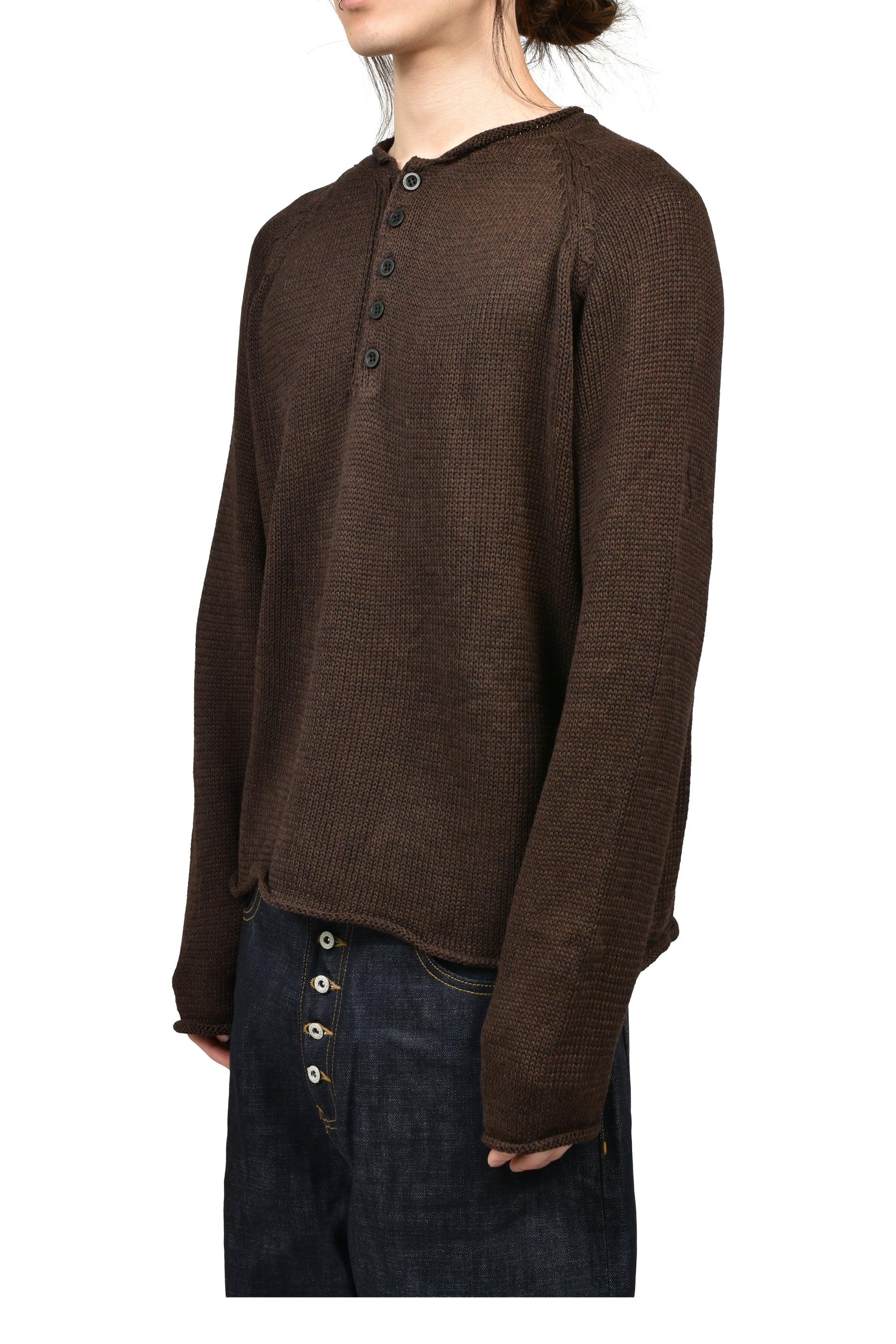 BUTTON COTTON USED SHIRT BROWN / BRW
