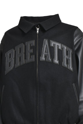 ARCH LOGO VERSITY JACKET / BLK BLK